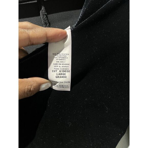 Vintage 90s My Michelle Black Velvet Dress Large Long Sleeve Stretch Minimalist - Picture 5 of 6